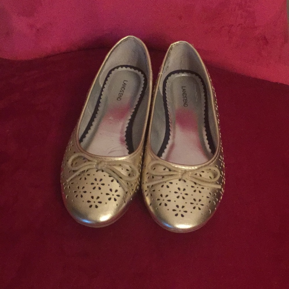 Lands’ End gold flats